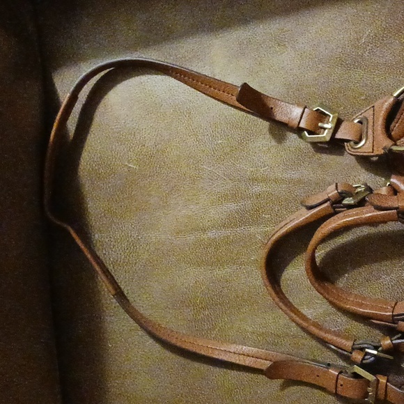 OrYany handbag hobo large genuine leather color block yellow taupe brown - Picture 9 of 10